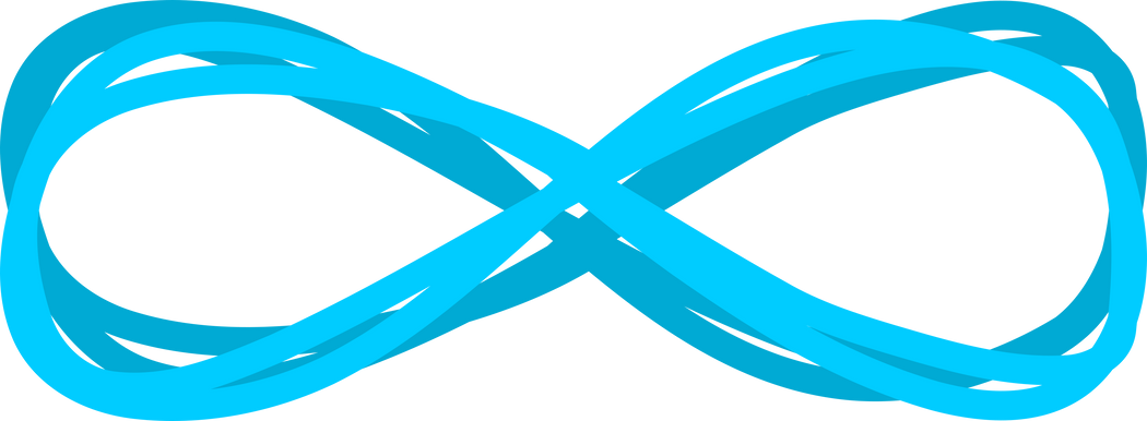 Blue line Infinity doodle icon